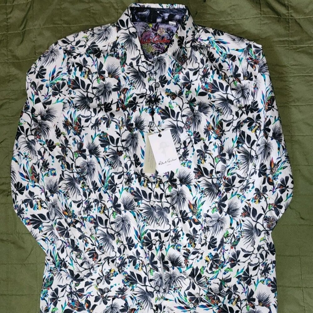 New Robert Graham All Aboard Size Small Mens Classic Fit Long Sleeve Dress Shirt